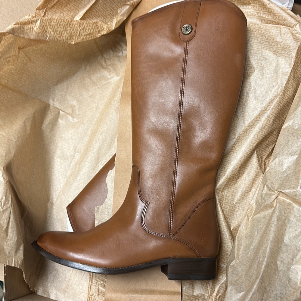 Classic Tall Brown Leather Riding Boot